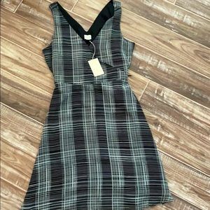 Black and white plaid sleeveless dress